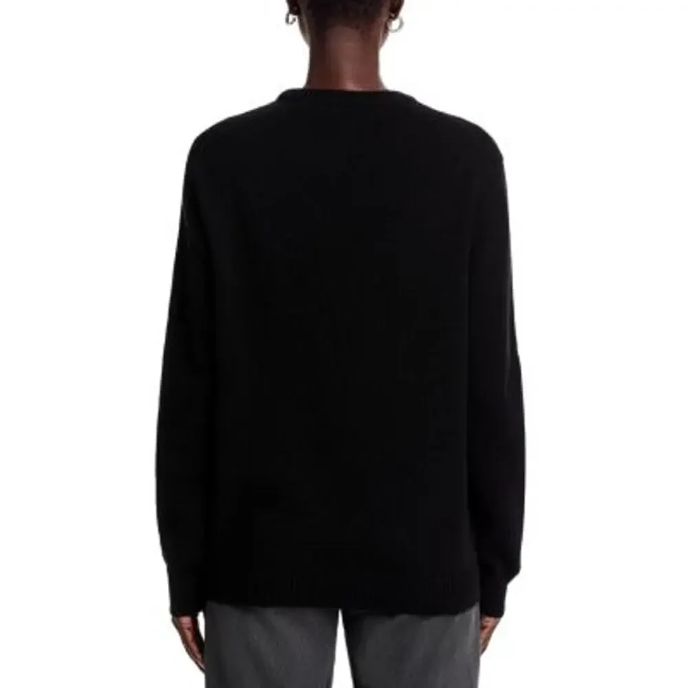 Joshua Sanders Women's Black Smile Knit Outline Sweater Size M NWT